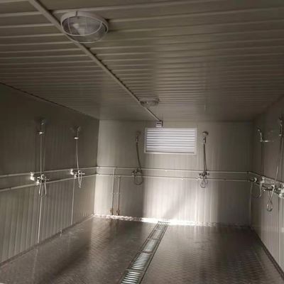 End Touristenbadezimmer Vorgefertigtes Metall geschnitztes Panel Tragbare öffentliche Toilette mit lokaler Norm Elektrizität und Sicherheitstür