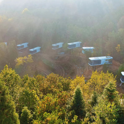 Graphische Gestaltung Vorgefertigte Outdoor Space Capsule Resort Hotel für Transport und Ladung 20'/40' Container