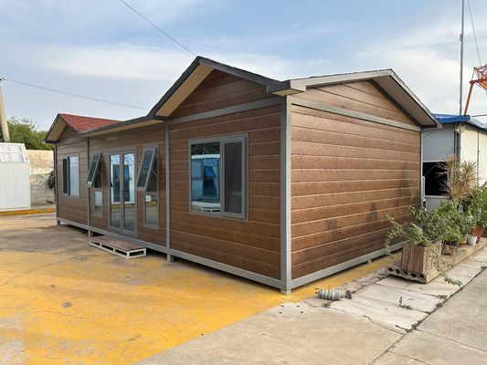Stahl aus stabilem Holz Getreide Prefab Container House Flat Pack in mehreren Größen mit optionalen Sandwich-Panel Wände und Dach