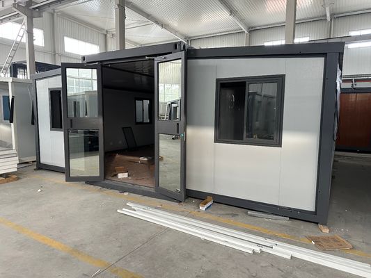 Erweiterbares Containerhaus, vorgefertigtes Stahl-Sandwich-Panel 20ft 40ft mit Aluminiumfenster