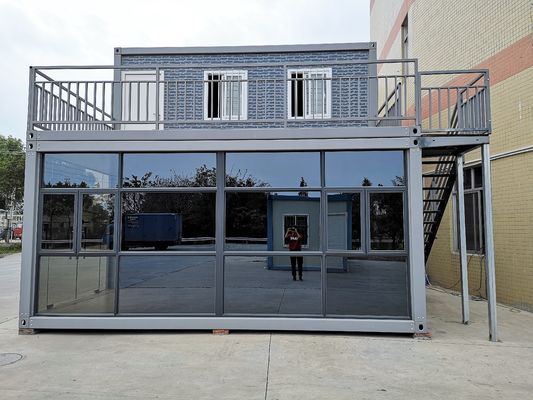 20 40 ft Custom Glass Wall Prefab Abnehmbarer Containerhaus für modernes Büro Design mit starker Stahlunterstützung