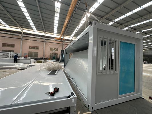 Hurrikanbeständige Vorgefertigte Speicher Container Häuser 20 40 Ft Schnelle Montage Modular Klappbare Containerhaus in kundenspezifischer Farbe