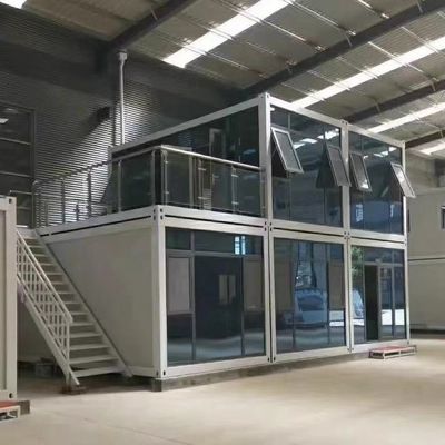 Vorgefertigtes Wohnmobiles Bürocontainerhaus mit galvanisierter Stahlstruktur und Flachpack-Design