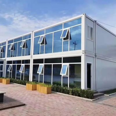 40'HQ Versandwasserdicht Moderne Glasvorhang Häuser Modular vorgefertigte Containerhaus mit gebrochener Brücke Aluminium Tür