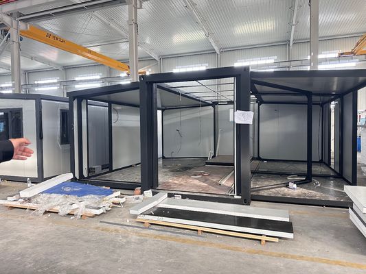 Lokaler Standard Elektrizität Rustika Design Stil Modulares vorgefertigtes, erweiterbares Containerhaus für kleine Büroräume