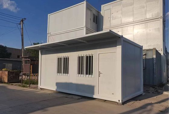 Quadratisch gestaltete Schiffscontainer-Häuser für Büroräume Wasserdicht Feuerdicht Fertigwerk aus Stahl