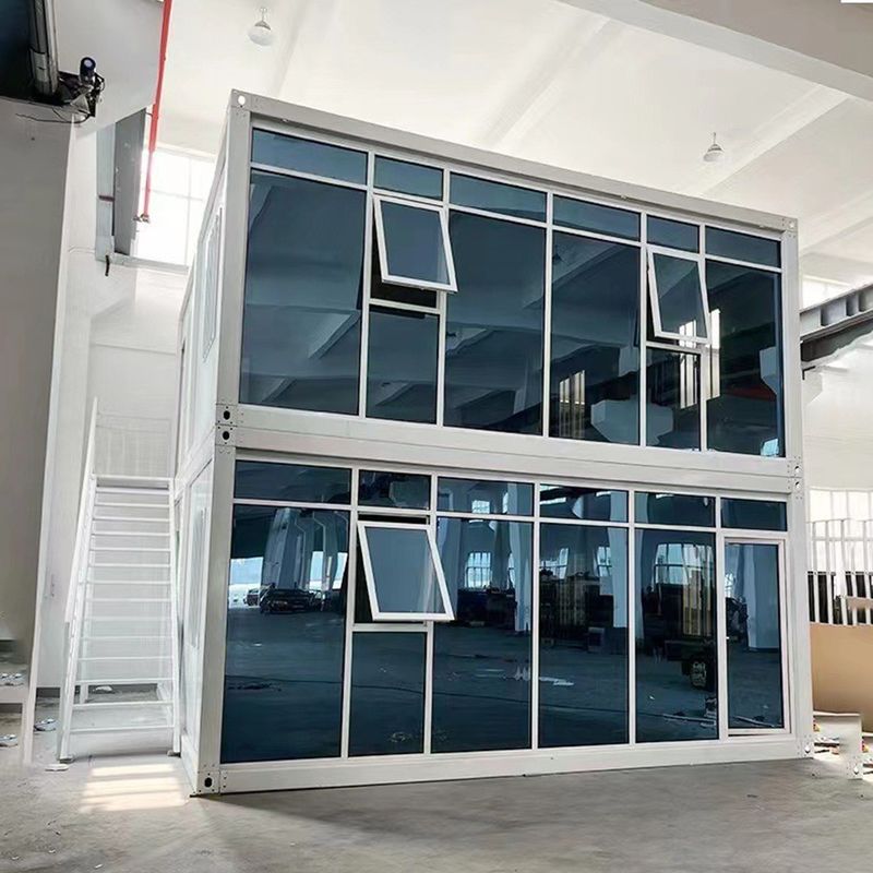 Kunststoff-Stahlfenster kundenspezifischer Glasvorhang 20 40 ft Vorgefertigtes abnehmbares Containerhaus für stabile Hersteller Versorgung